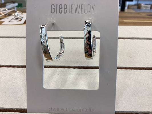 Glee tetra hoops, silver