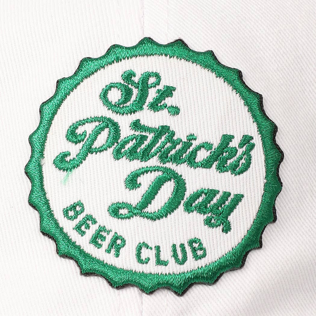 St. Patrick's Day Beer Club Embroidery Patch Cap: Green / ONE SIZE
