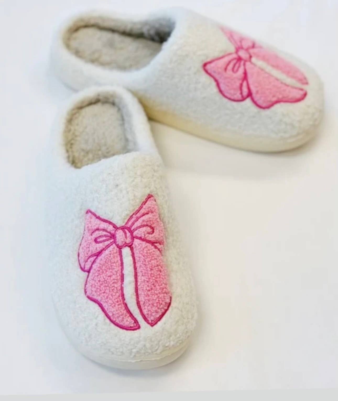Christa Cozy Ballet Pink Bow Slippers: Medium