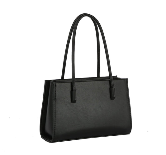 Women Ladies Satchel Top Handle Hobo Bag: Black