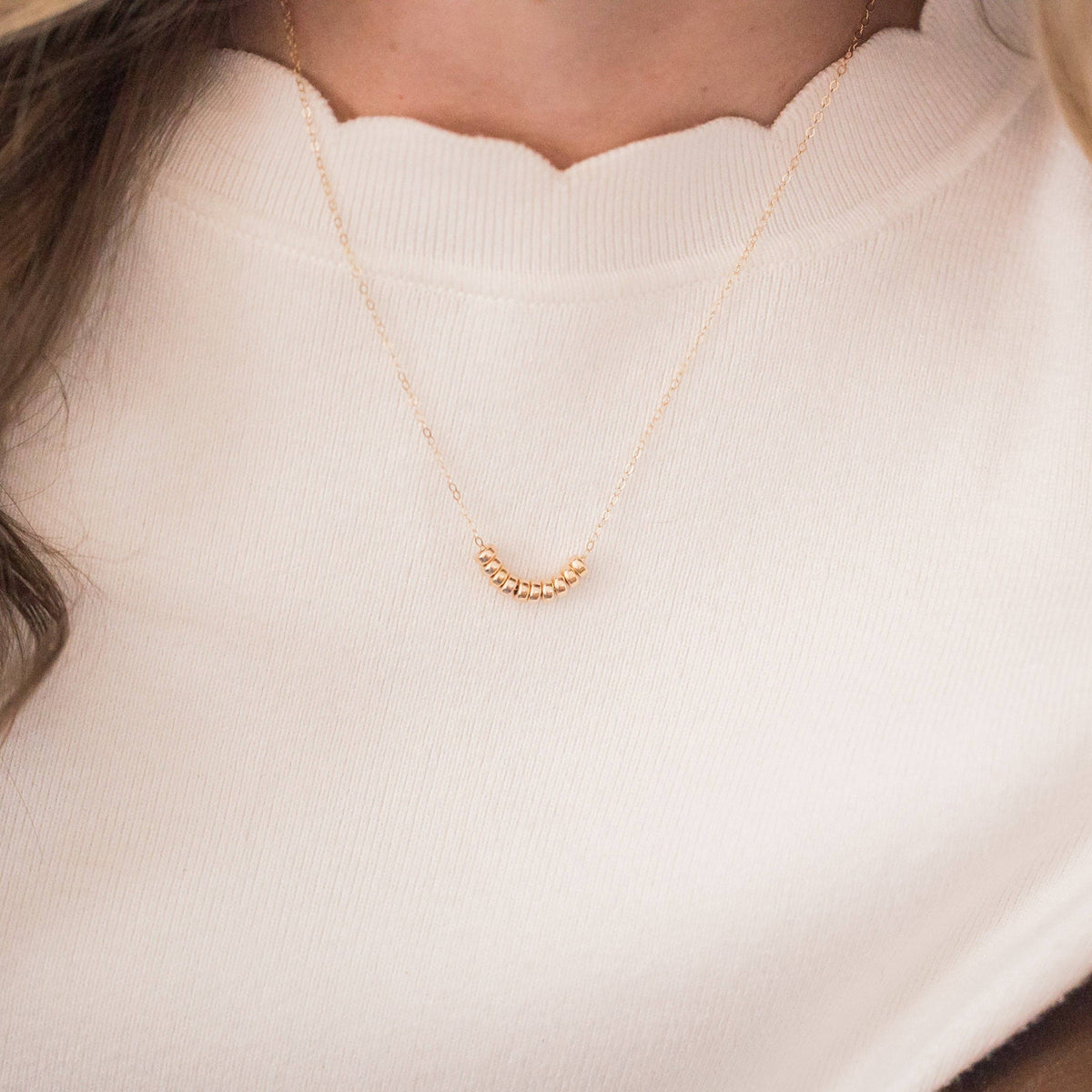 Roundel Bead Necklace | 14k Gold Fill & Sterling Silver: Gold