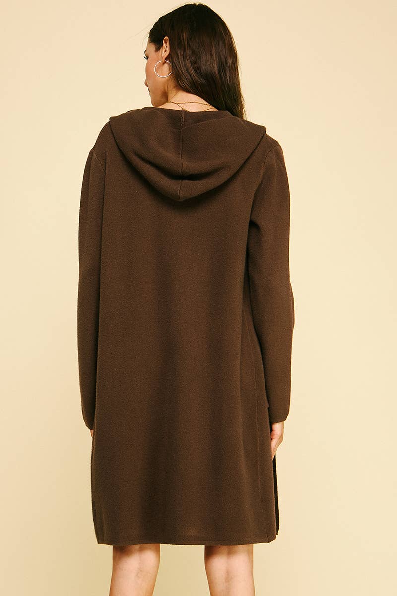 OPEN KNIT CARDIGAN - 3764W: ESPRESSO / ML