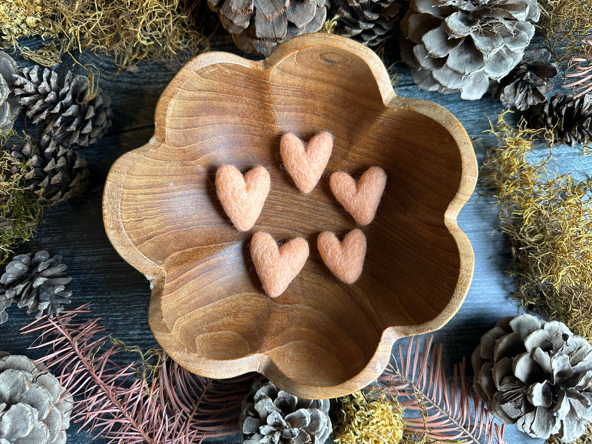 Wool Heart | Felted Wool Mini Decor | 23 Colors: Jasper Green