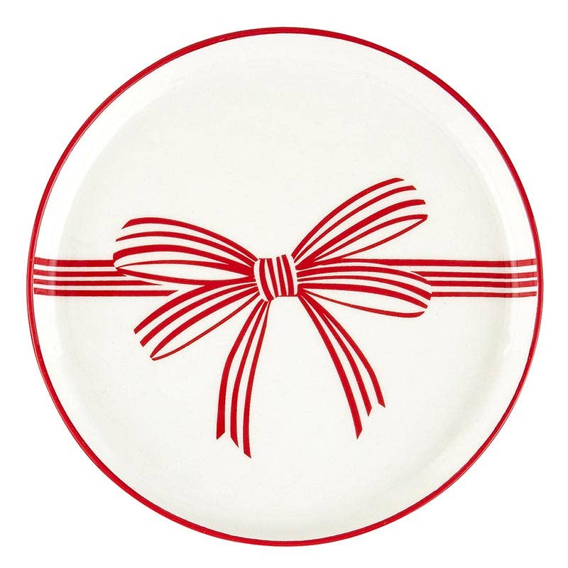 Red Bow Appetizer Plates - Holiday Love - individual