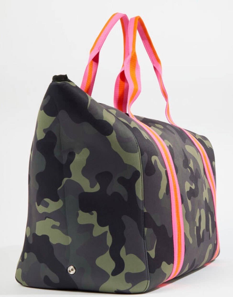 The Cassie Neoprene Weekender Camo W/pink Straps