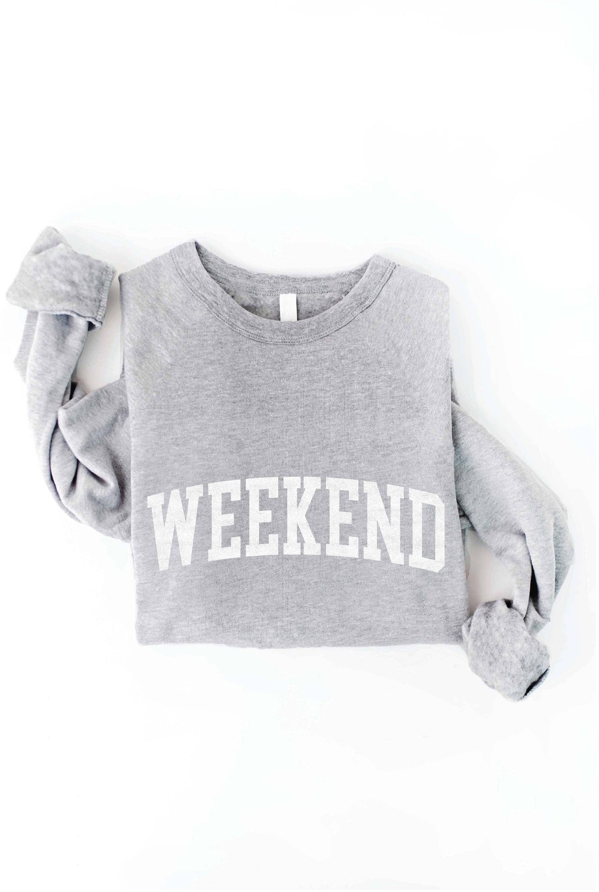 WEEKEND Graphic Sweatshirt: HEATHER ROYAL / S