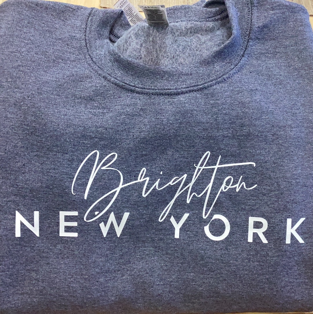 Custom Brighton, NY Sweatshirt: Medium…Heather Navy