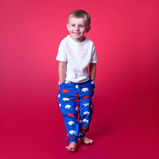 Kid's Red and Blue Buffalo Joggers: Kid's Large/X-Large
