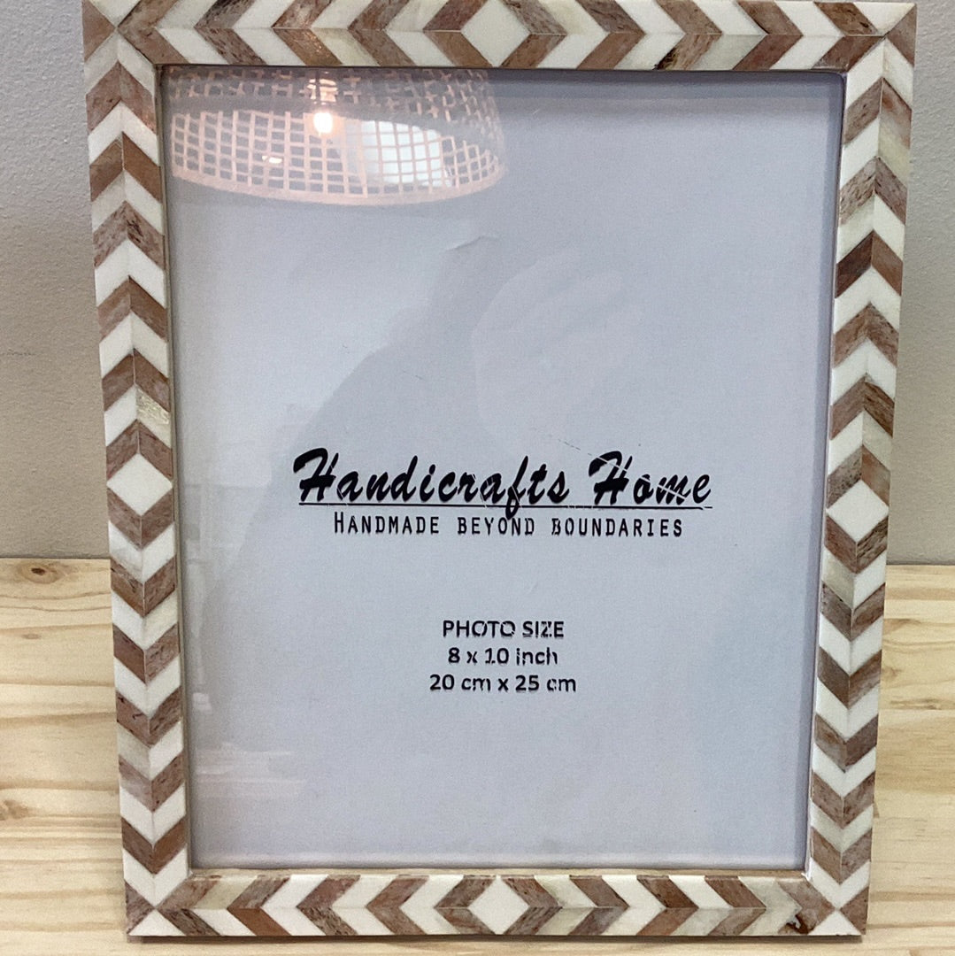 Photo Frame Brown Mosaic Chevron: 8x10 Inches