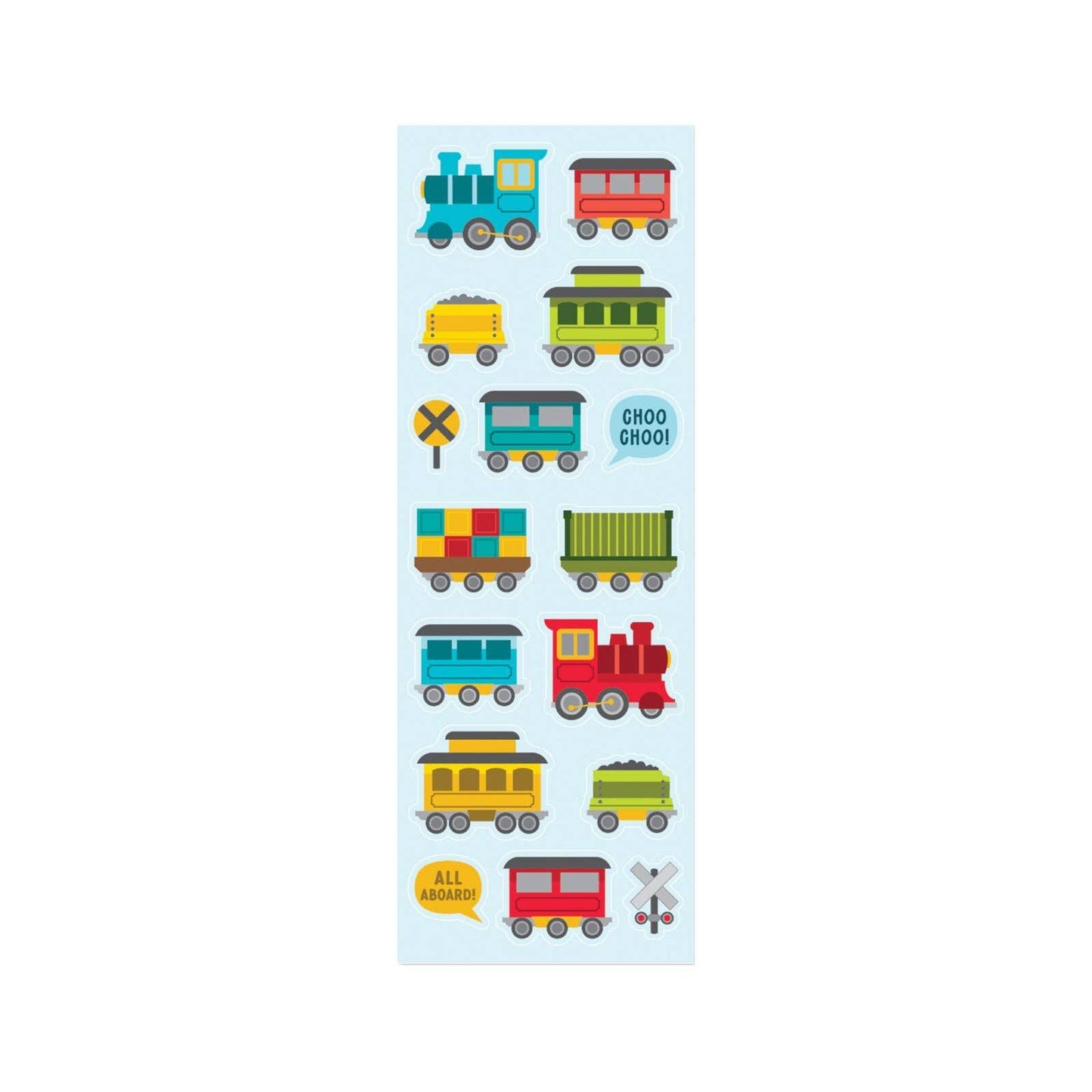 Sticikiville Stickers: All Aboard trains- Skinny