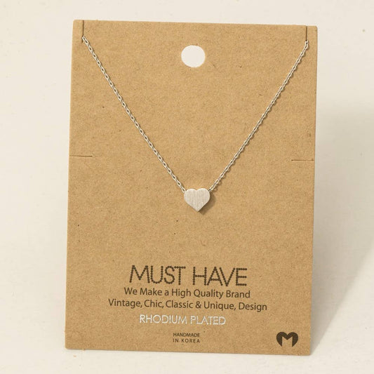 Dainty Heart Necklace: Silver