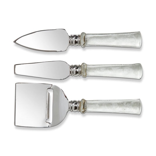 Glass Handle Cheese Utensil Set of 3 - Clear