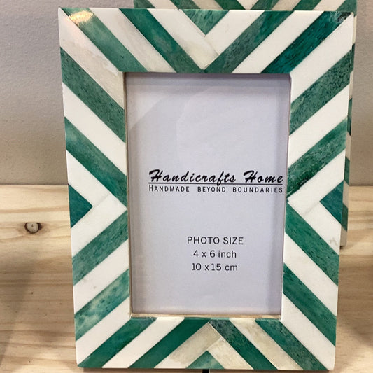 Picture Frames Chevron Pattern Green & White 4x6 Inch: Green