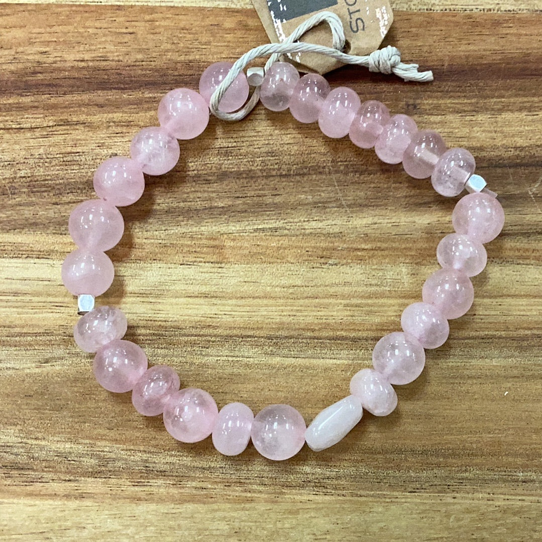 Scout stone stacking bracelet… rose quartz