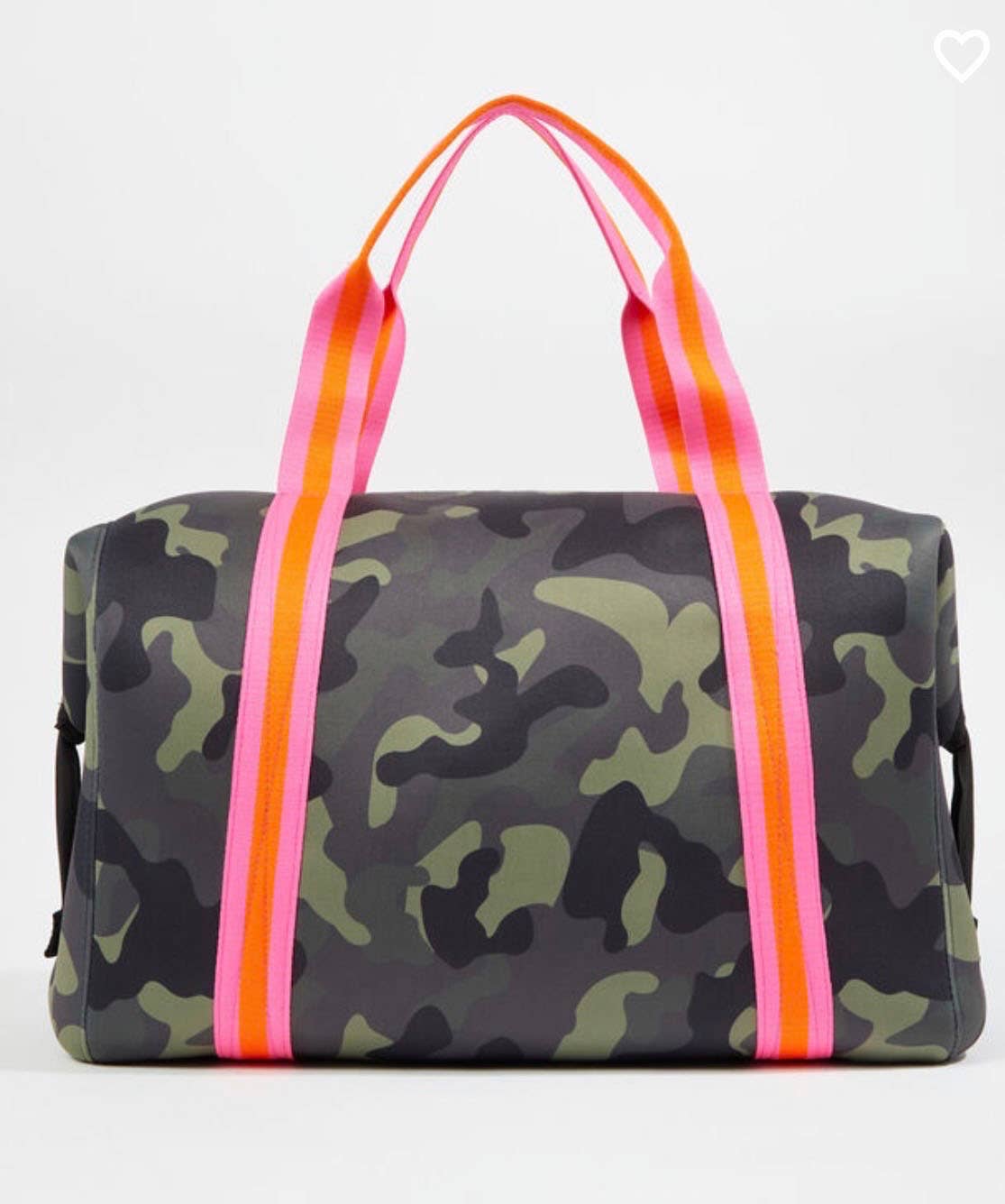 The Cassie Neoprene Weekender Camo W/pink Straps