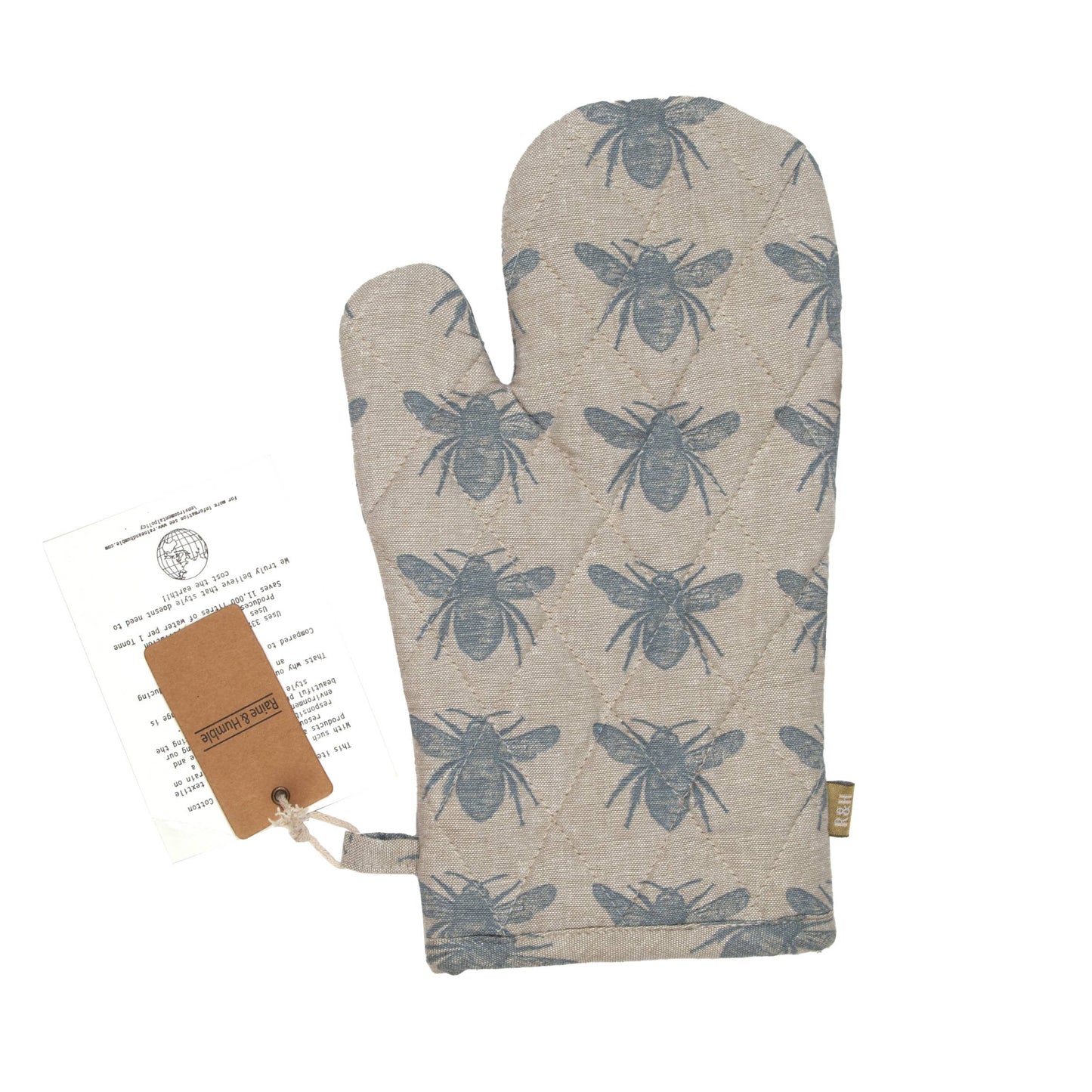 Bees Oven Glove Blue Haze