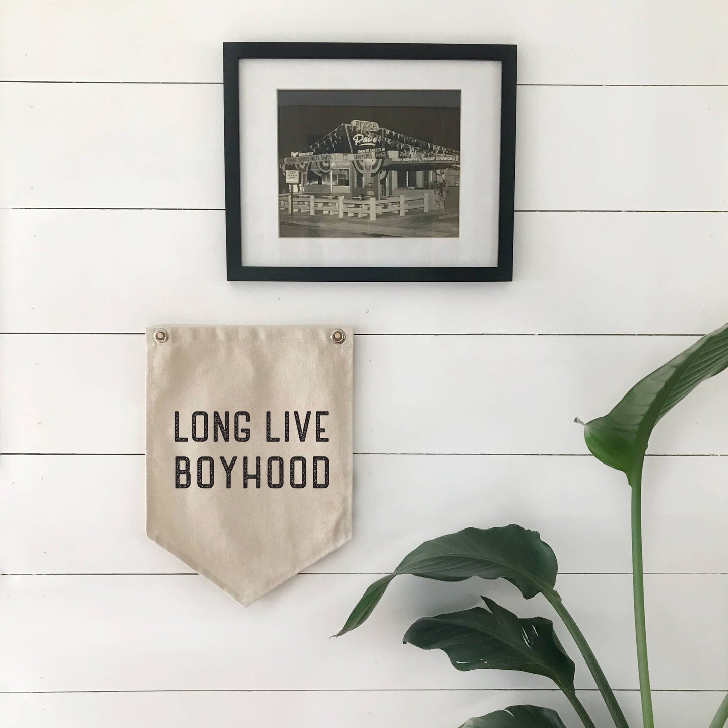 Long Live Boyhood Canvas Banner Pennant Flag Nursery Sign
