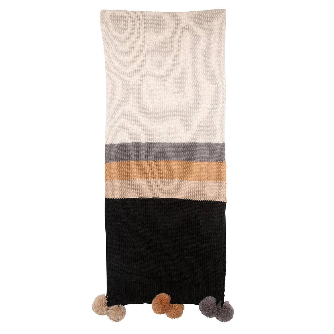 PICCADILLY BLACK TAN Stripe Scarf