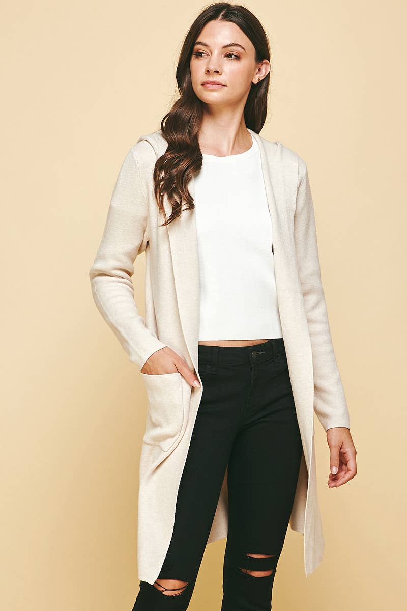 OPEN KNIT CARDIGAN - 3764W: ESPRESSO / SM