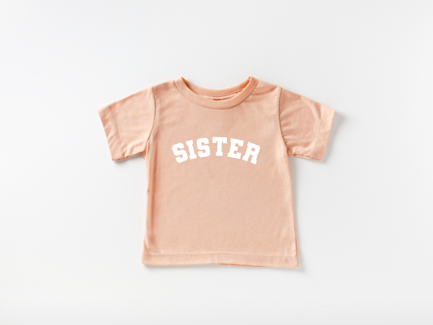 Sister Collegiate Tee: 3T / Mauve
