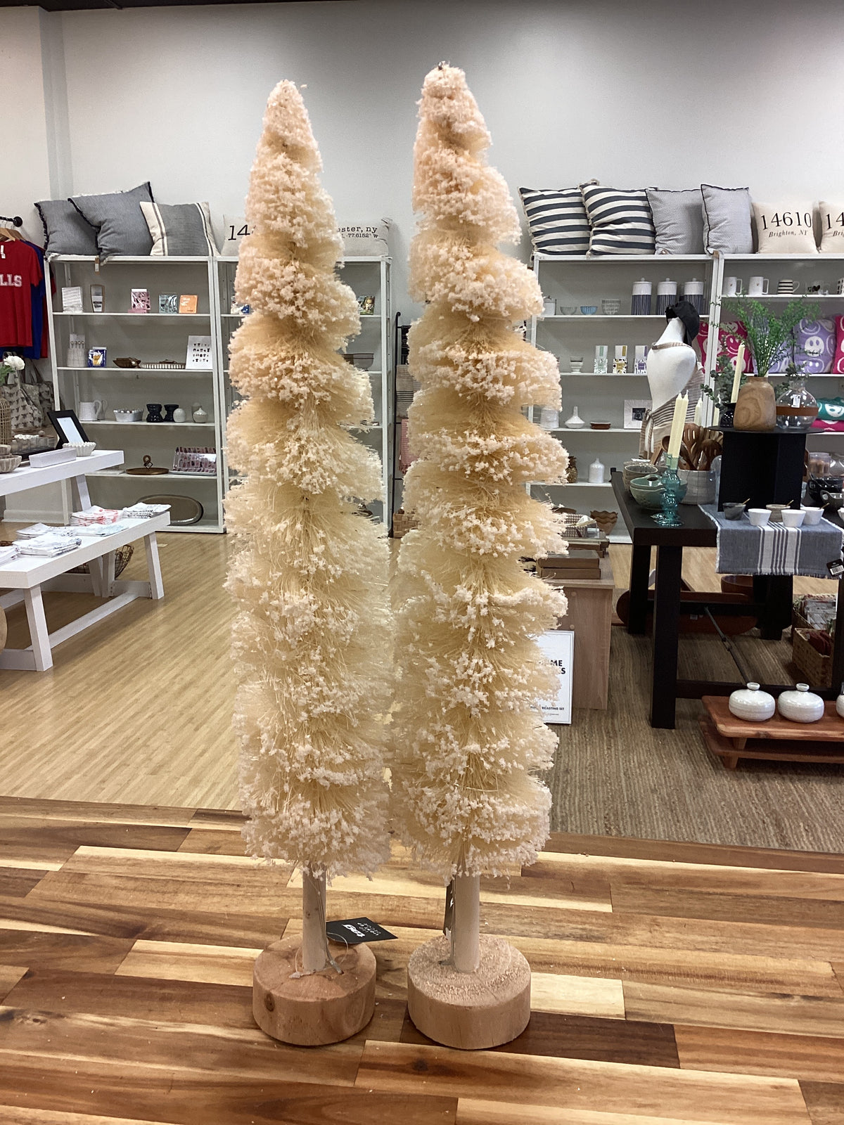 Snow tipped sisal tree with lights