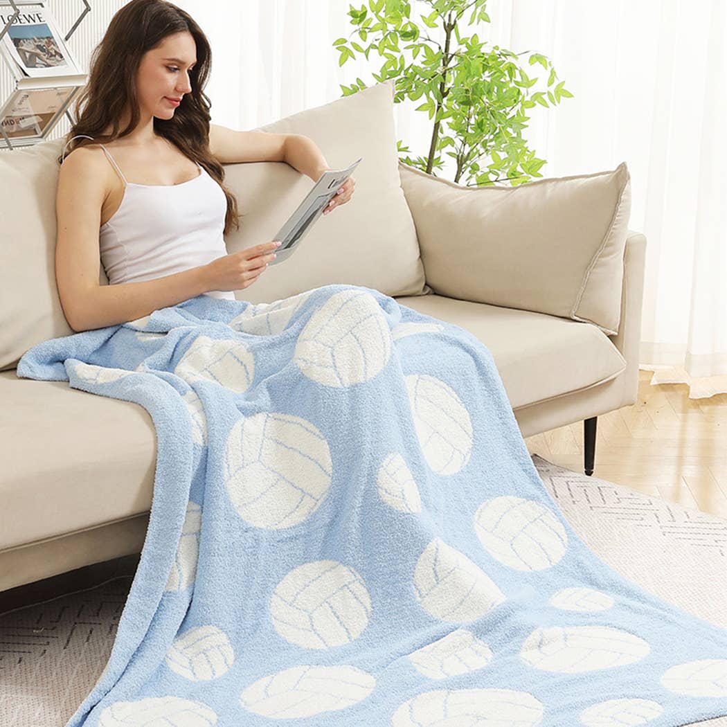 Volleyball Throw Blanket : Blue