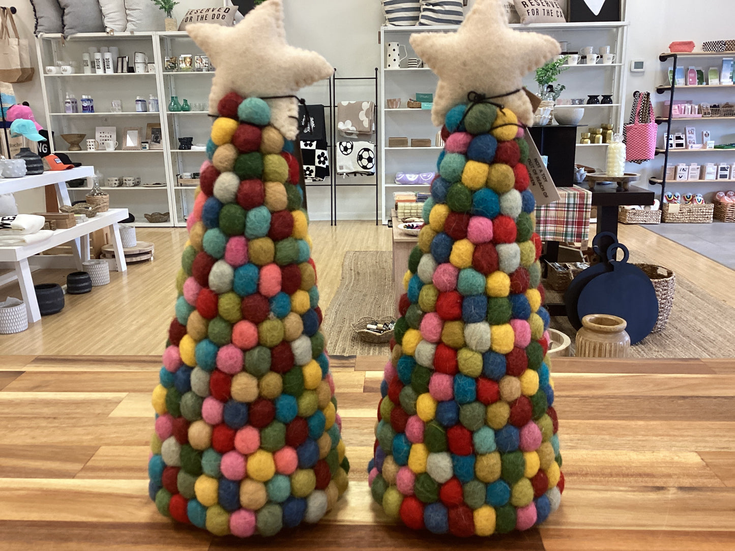 12” Wool felt Pom Pom tree, handmade