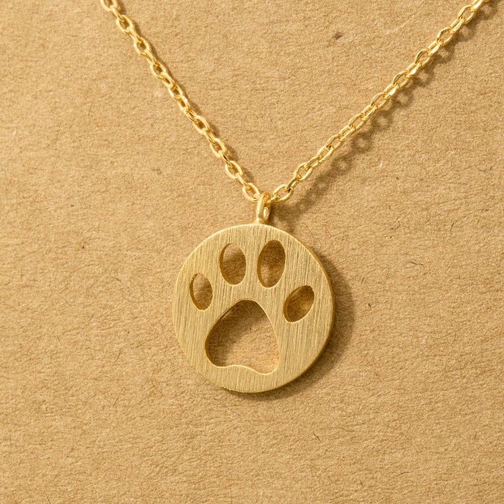 Paw Print Pendant Necklace: G