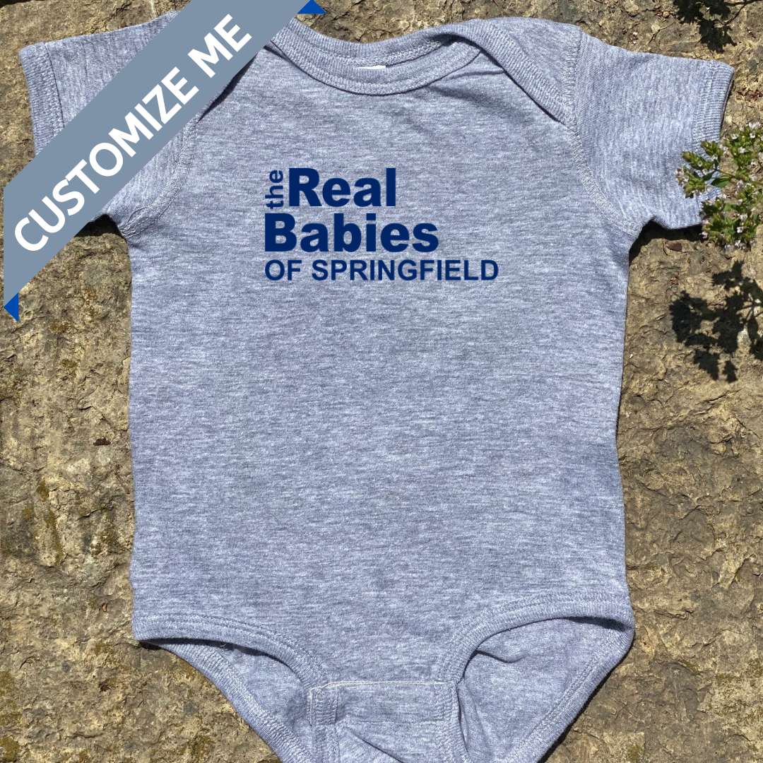 Real Babies of ________ Baby Bodysuit (custom): White / 12 month