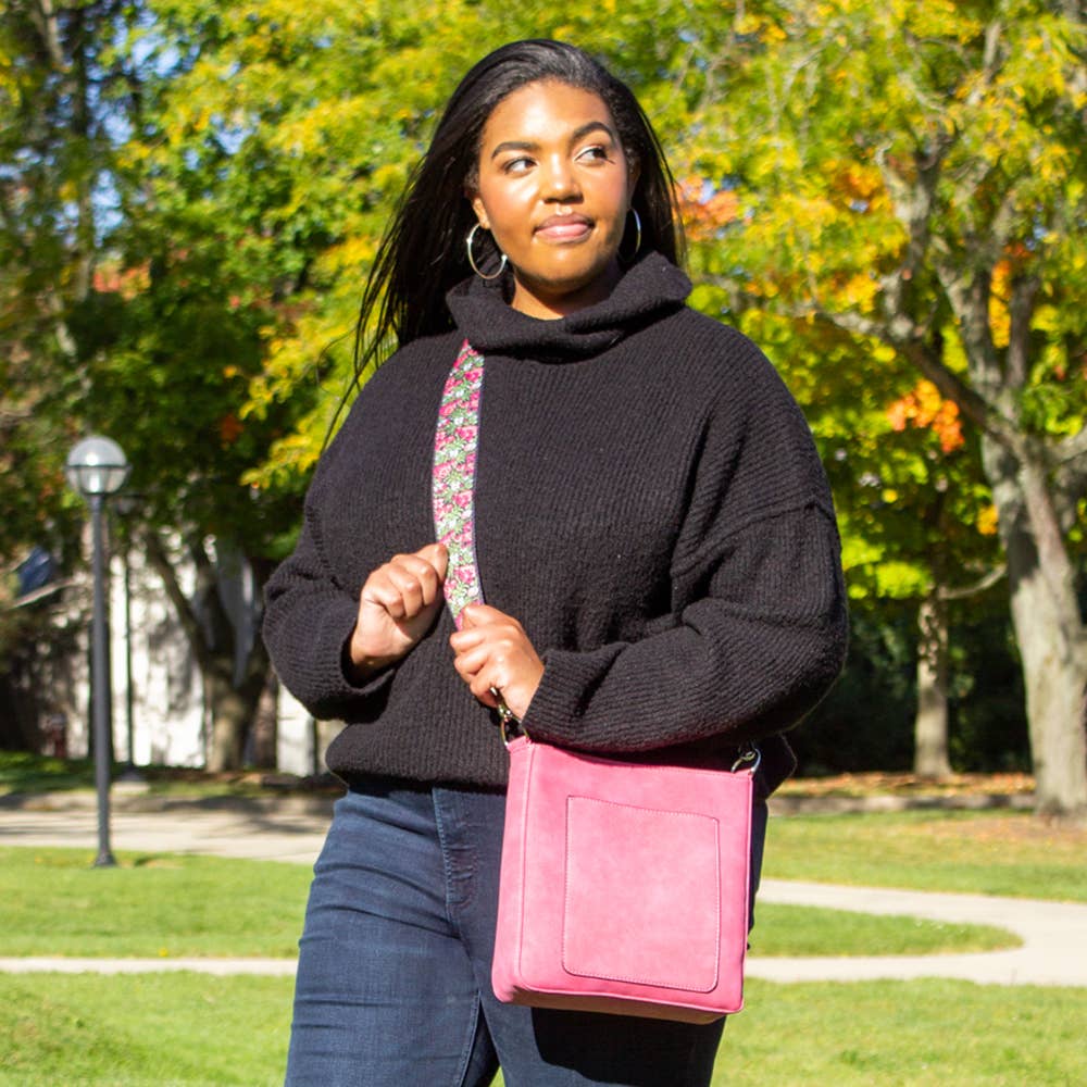 MAY SUEDE VEGAN LEATHER CROSSBODY🍁: CAMEL