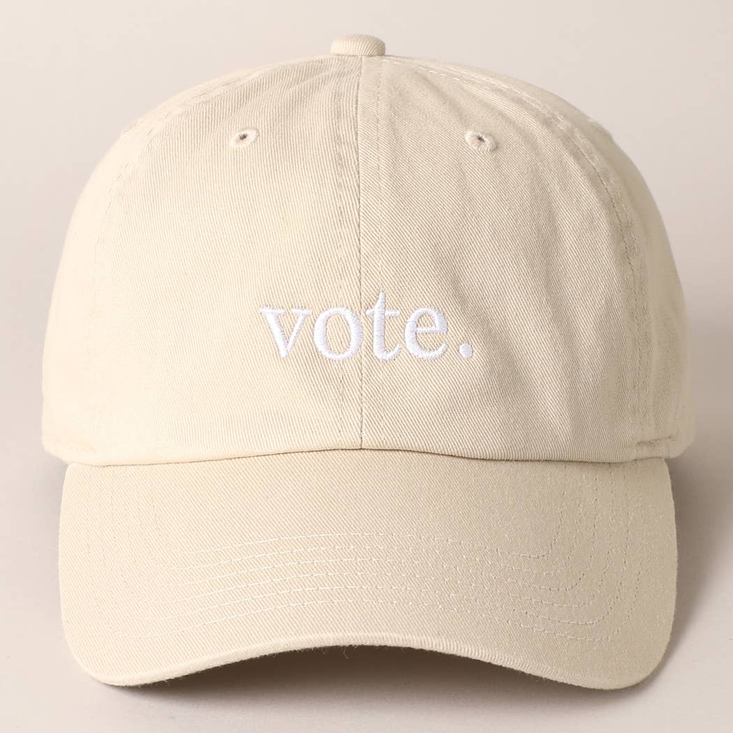Vote Letter Graphic Embroidered Baseball Cap: ROYAL BLUE / ONE SIZE