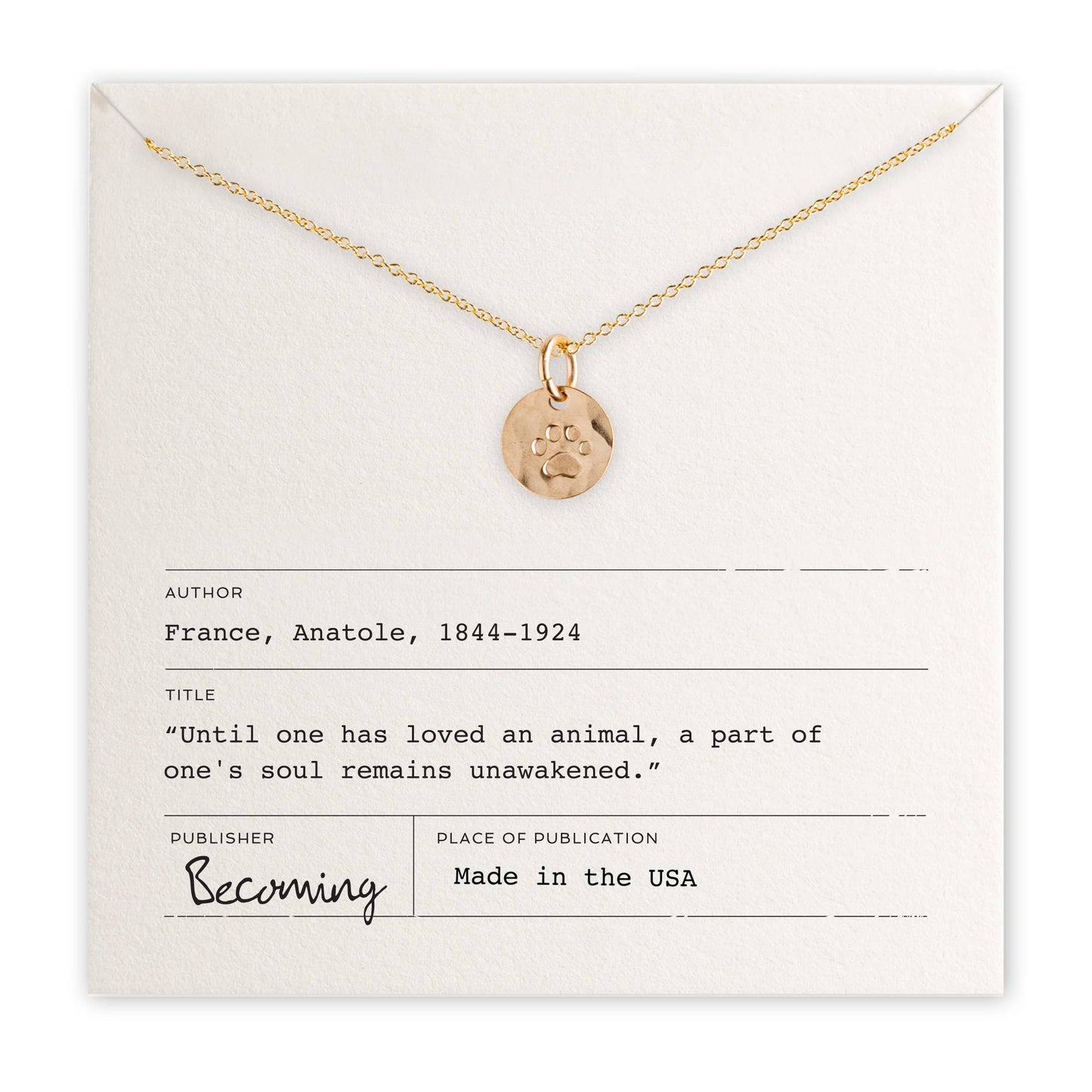 Paw Print Necklace: Sterling Silver