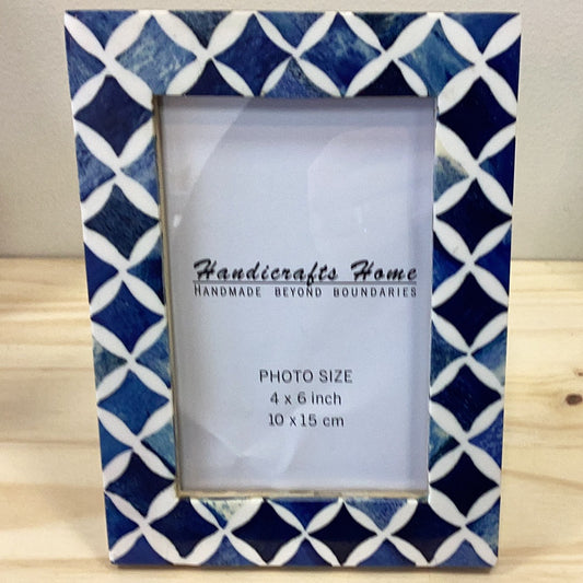 Photo Frame Indigo Blue & White 4X6 Inch: Indigo-5