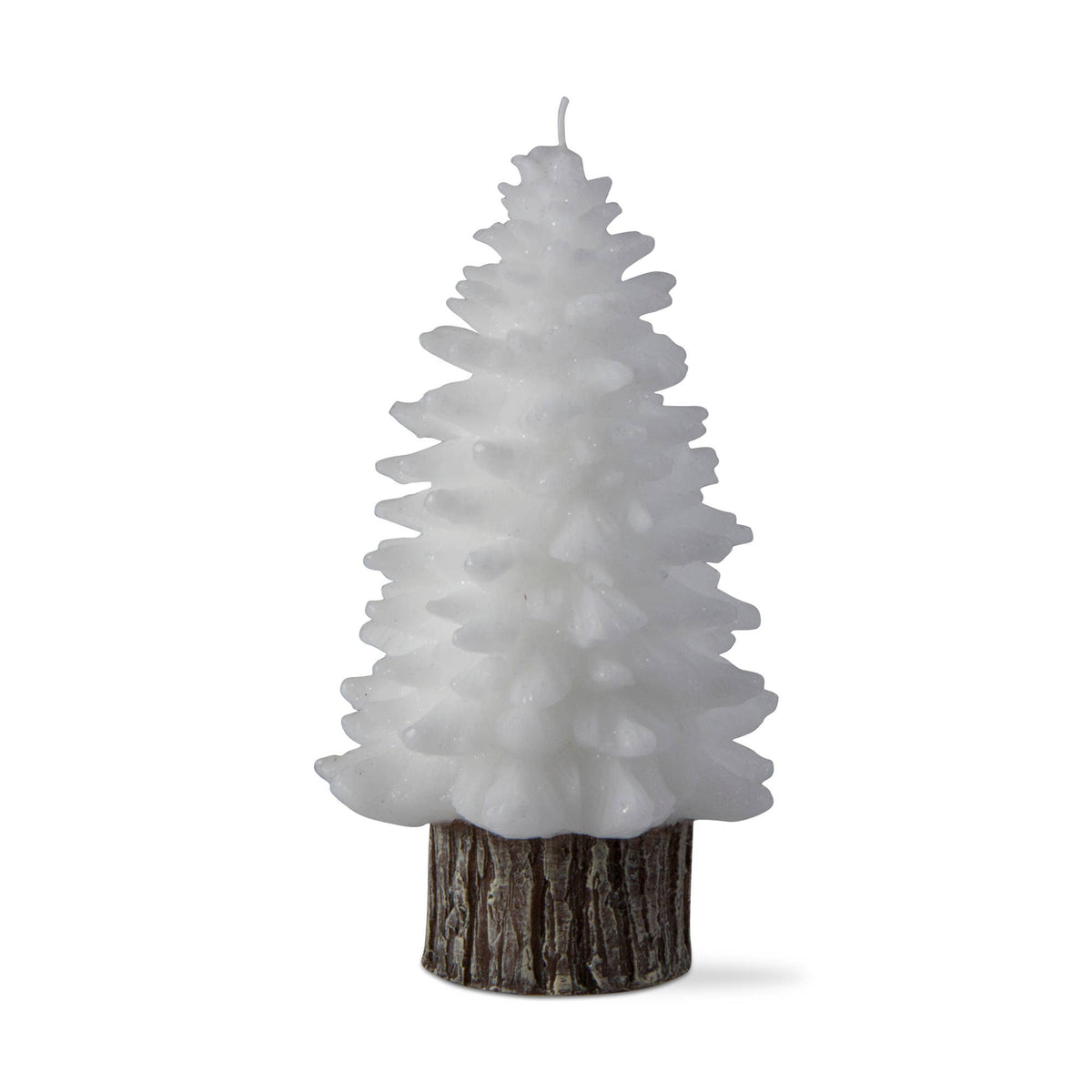Spruce Large Rustic Tree Candle - White