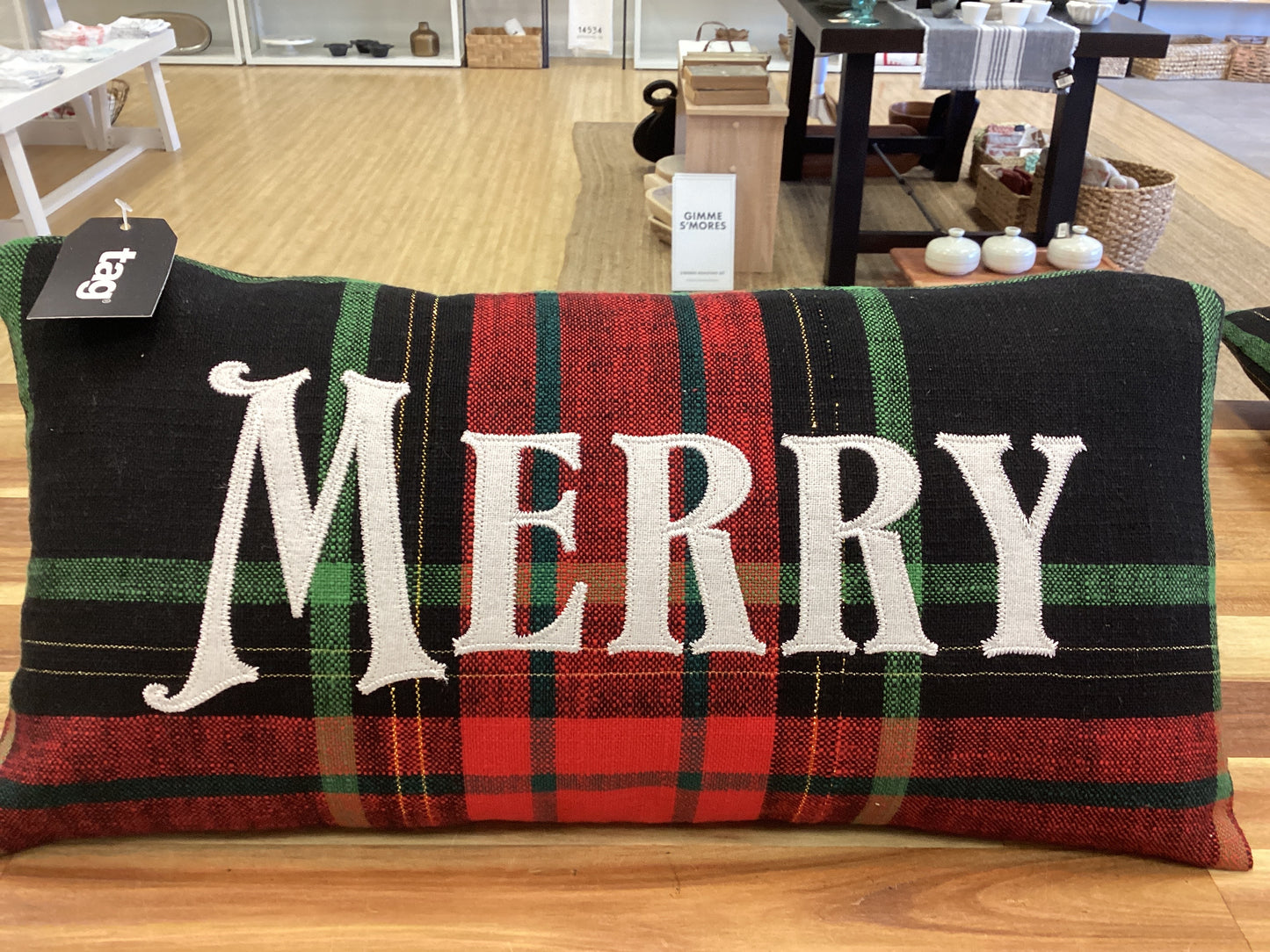Merry plaid pillow