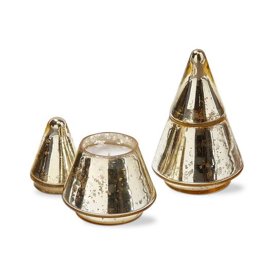 SALE Tree Candle With Lid Honeysky + Vanilla - Antique Gold