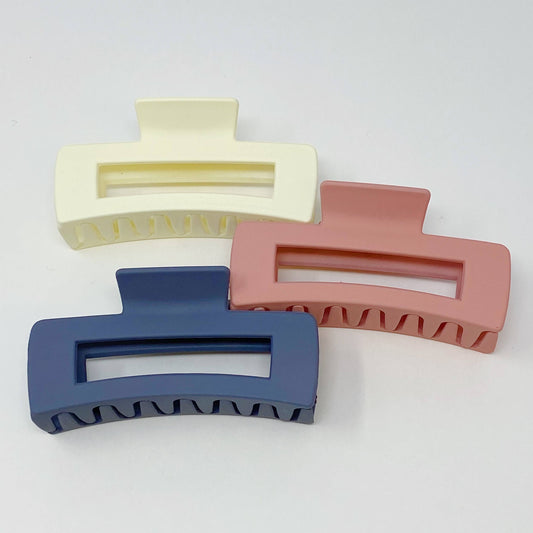 Monotone Hair Claw Set: Cream,dusty rose,charcoal