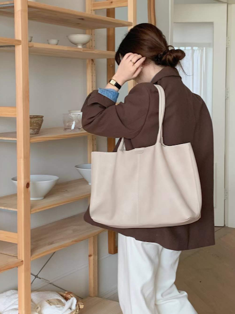 Tote Bag w/Cosmetic Pouch:Coffee