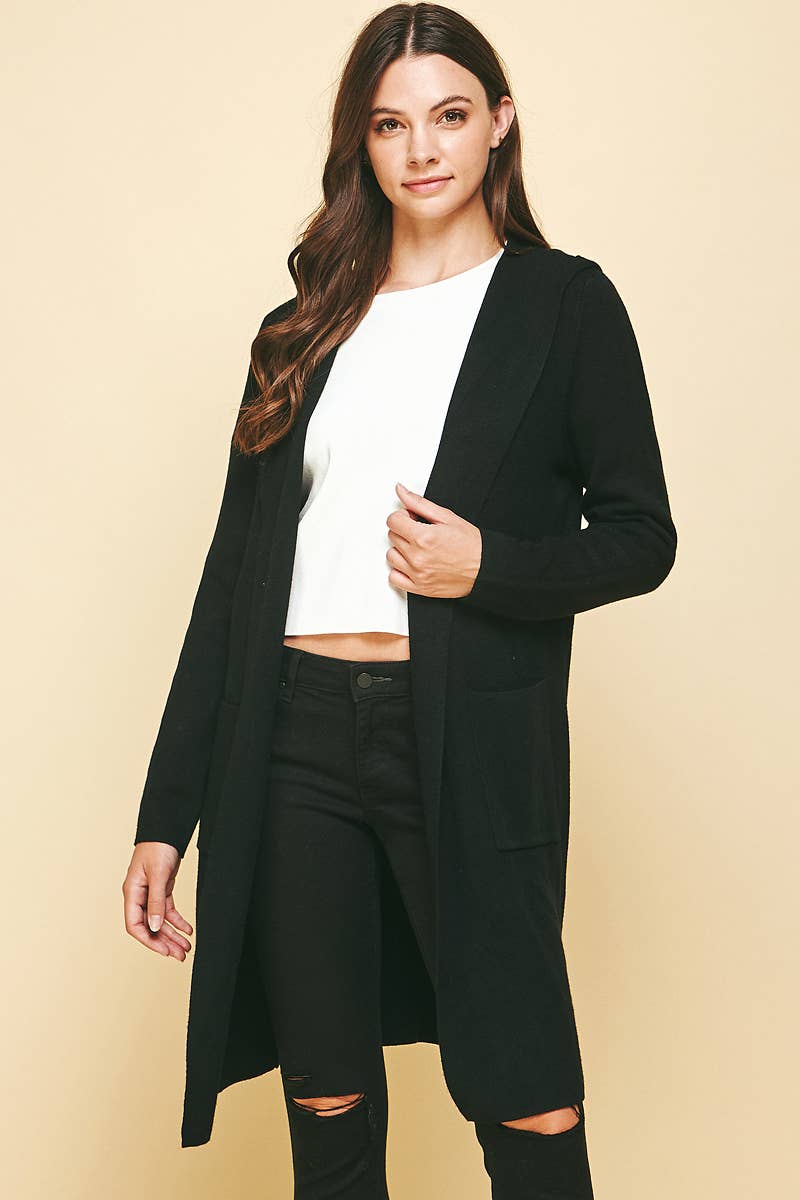 OPEN KNIT CARDIGAN - 3764W: ESPRESSO / SM