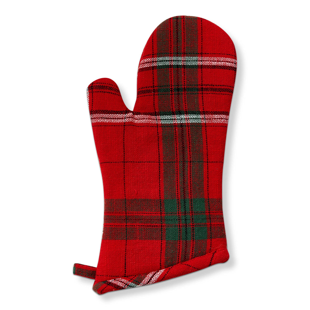 Christmas Sleigh Ride Holiday Plaid Mitt - Red