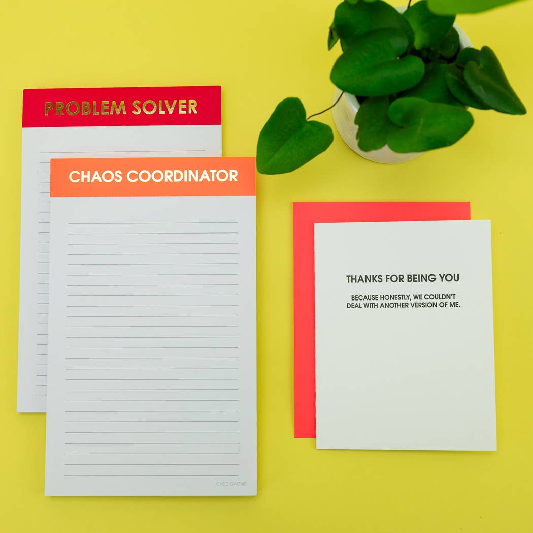 Chaos Coordinator - Lined Notepad - Neon Orange - 65 perforated pages - 5x8