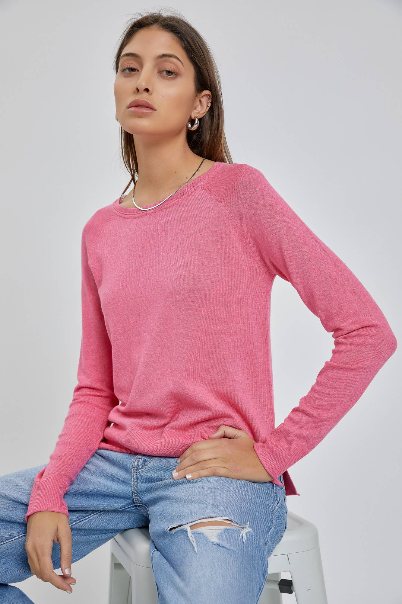 The Camille Sweater: Large / Plum