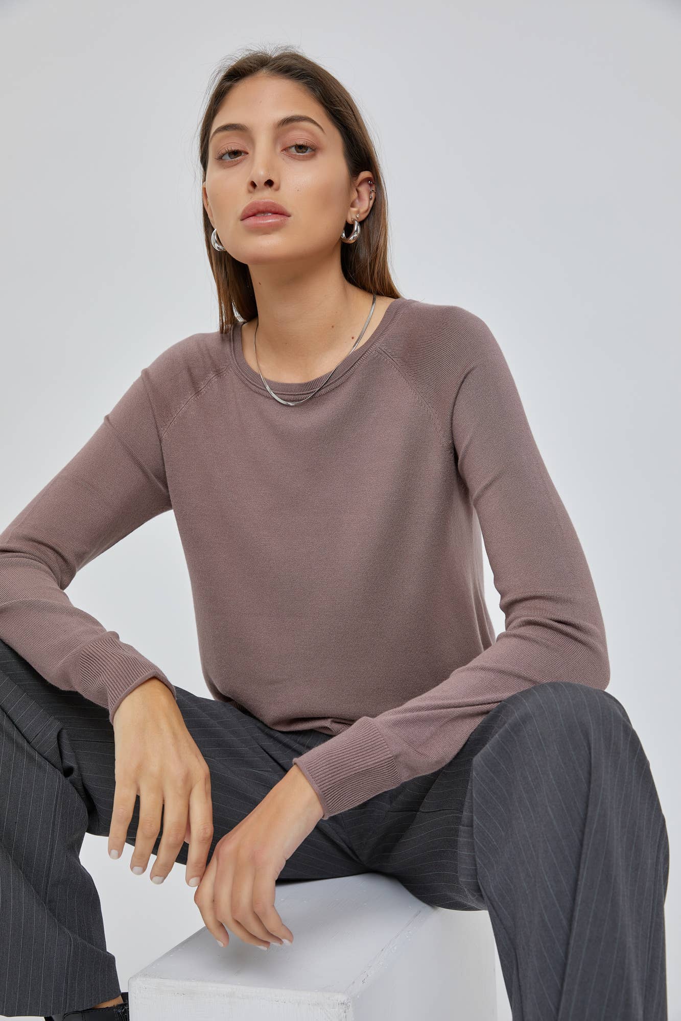 The Camille Sweater: Medium / Plum