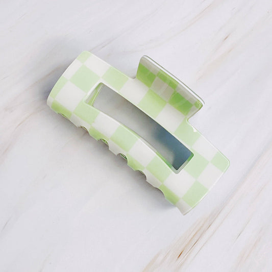 Checker Lovers Hair Claw clip: Green