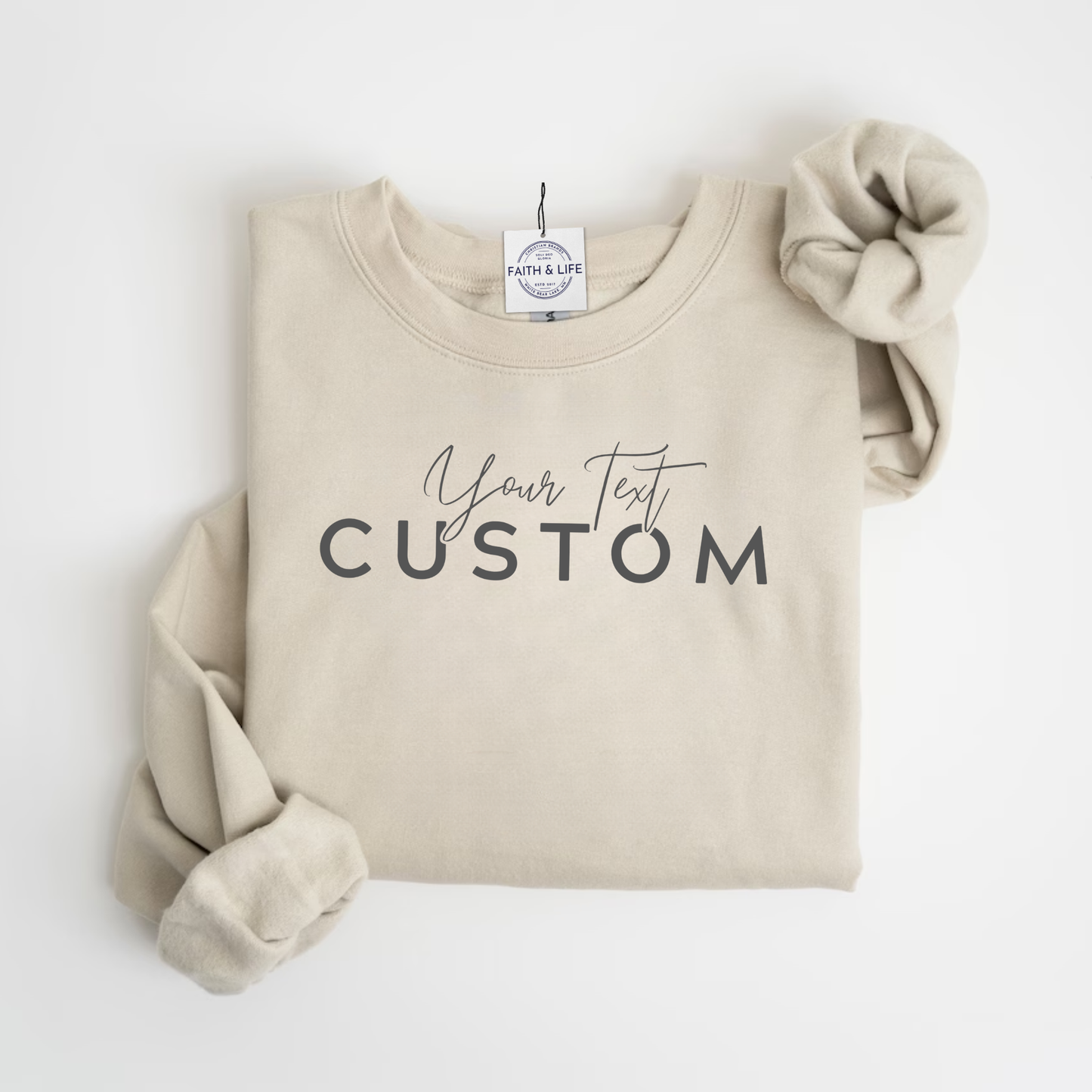 Custom Brighton NY Sweatshirt: Large…Heather Navy