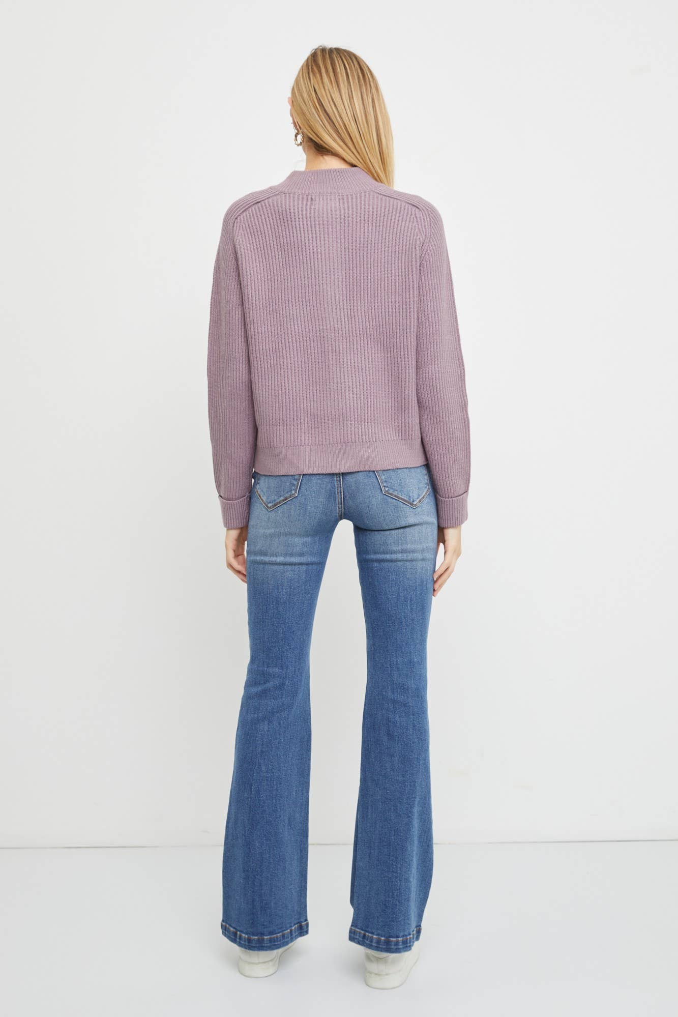 Zip Up Sweater Jacket: ML / Kale