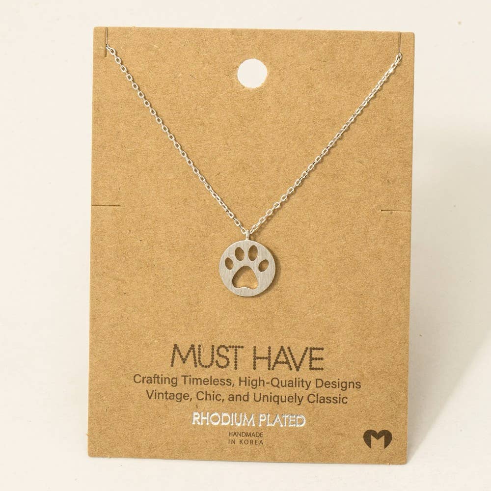 Paw Print Pendant Necklace: G