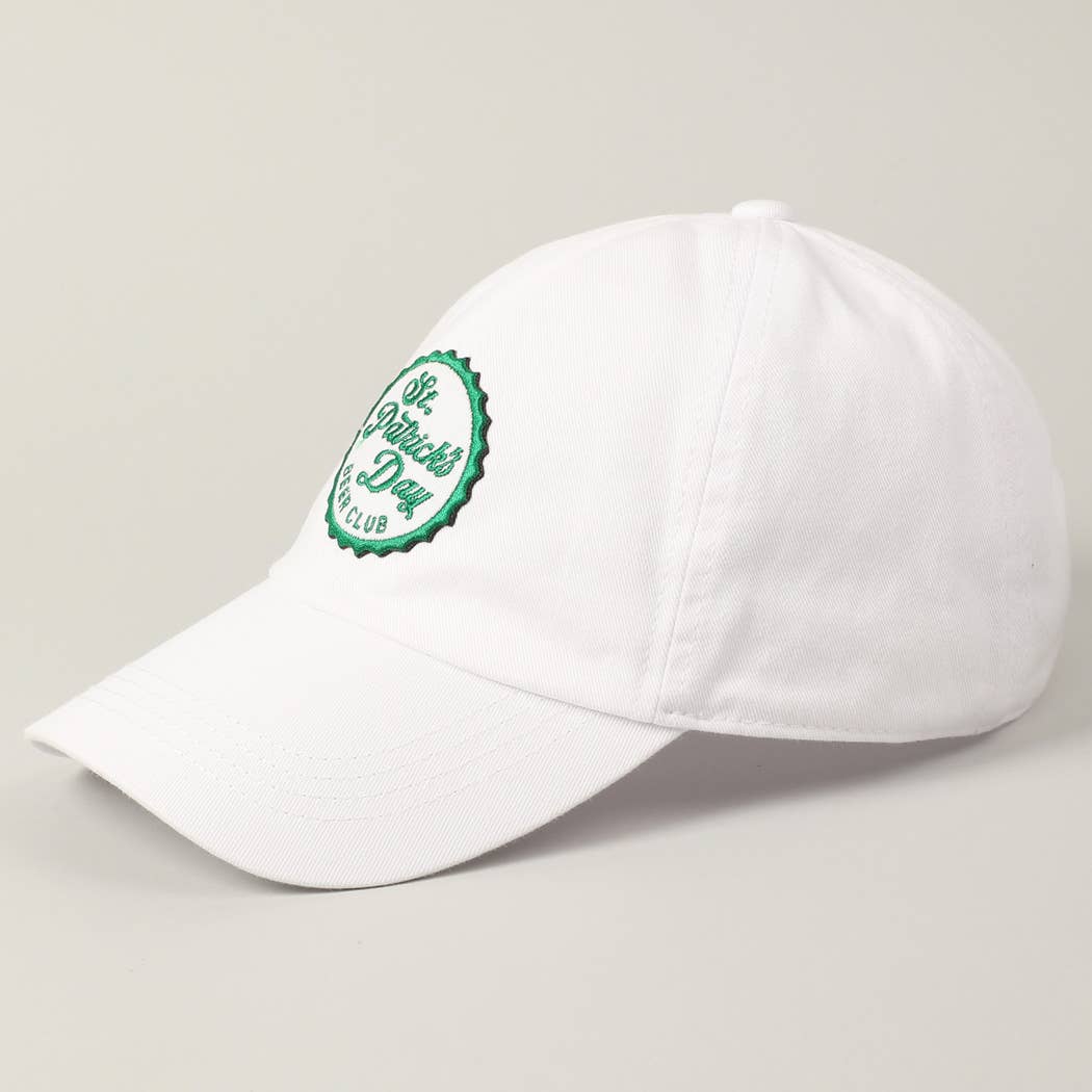 St. Patrick's Day Beer Club Embroidery Patch Cap: Green / ONE SIZE