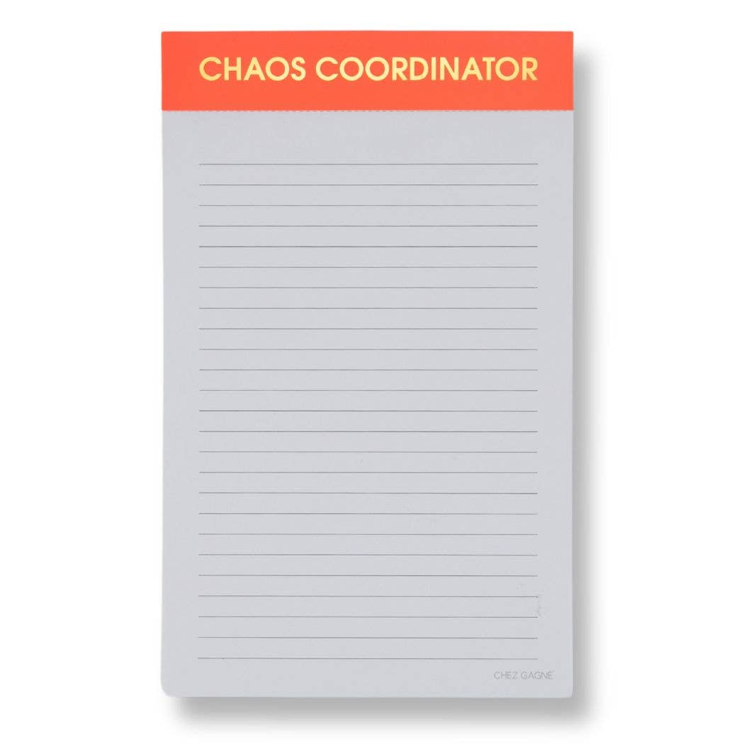 Chaos Coordinator - Lined Notepad - Neon Orange - 65 perforated pages - 5x8