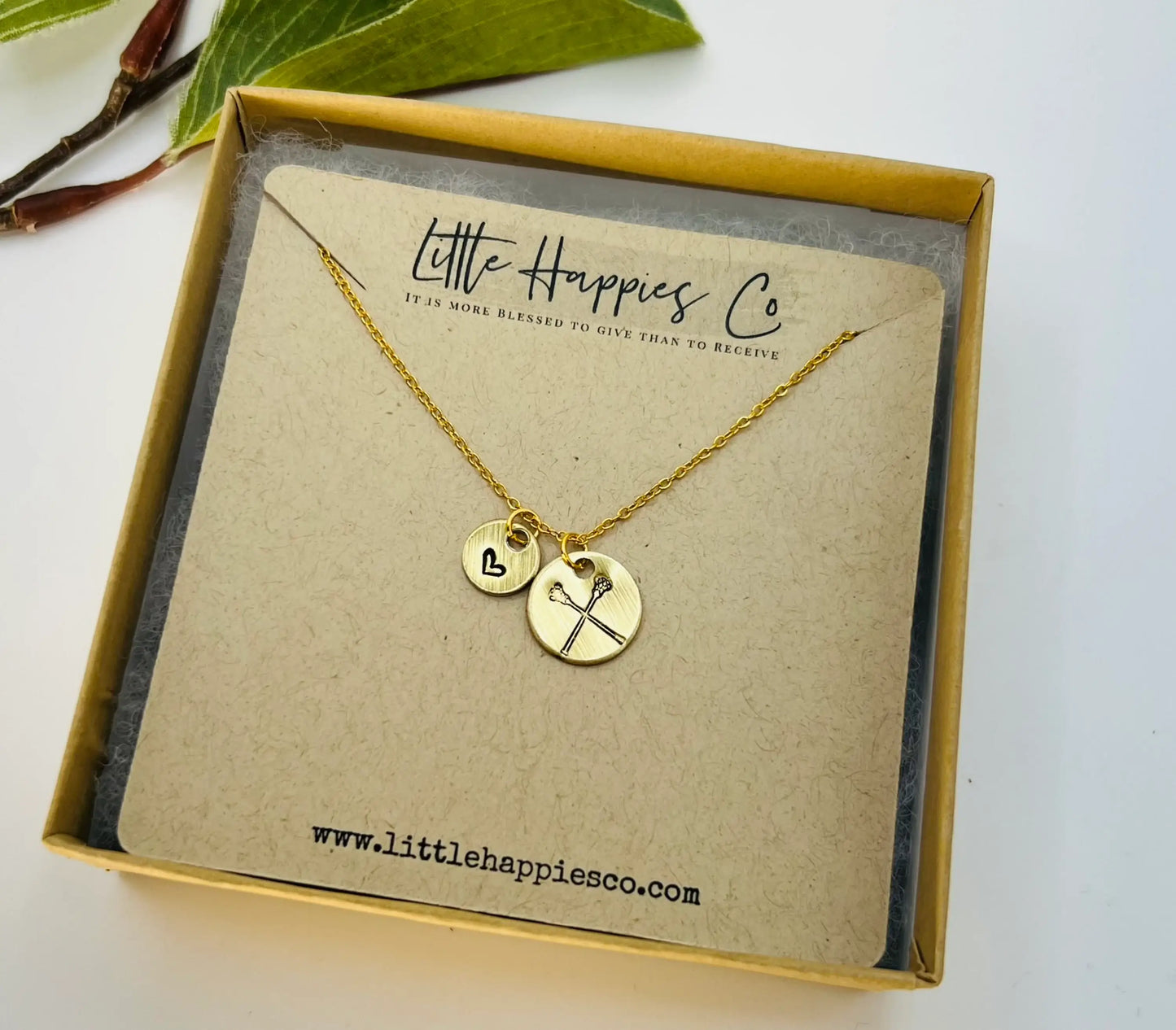 Lacrosse Necklace, Lacrosse Gift, Lacrosse Mom, Graduation: Gold